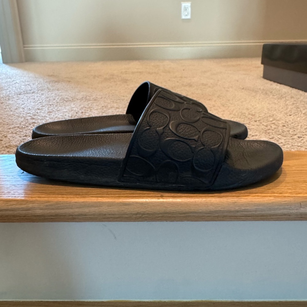 Coach Black Slide Sandals - Picture 1 of 5